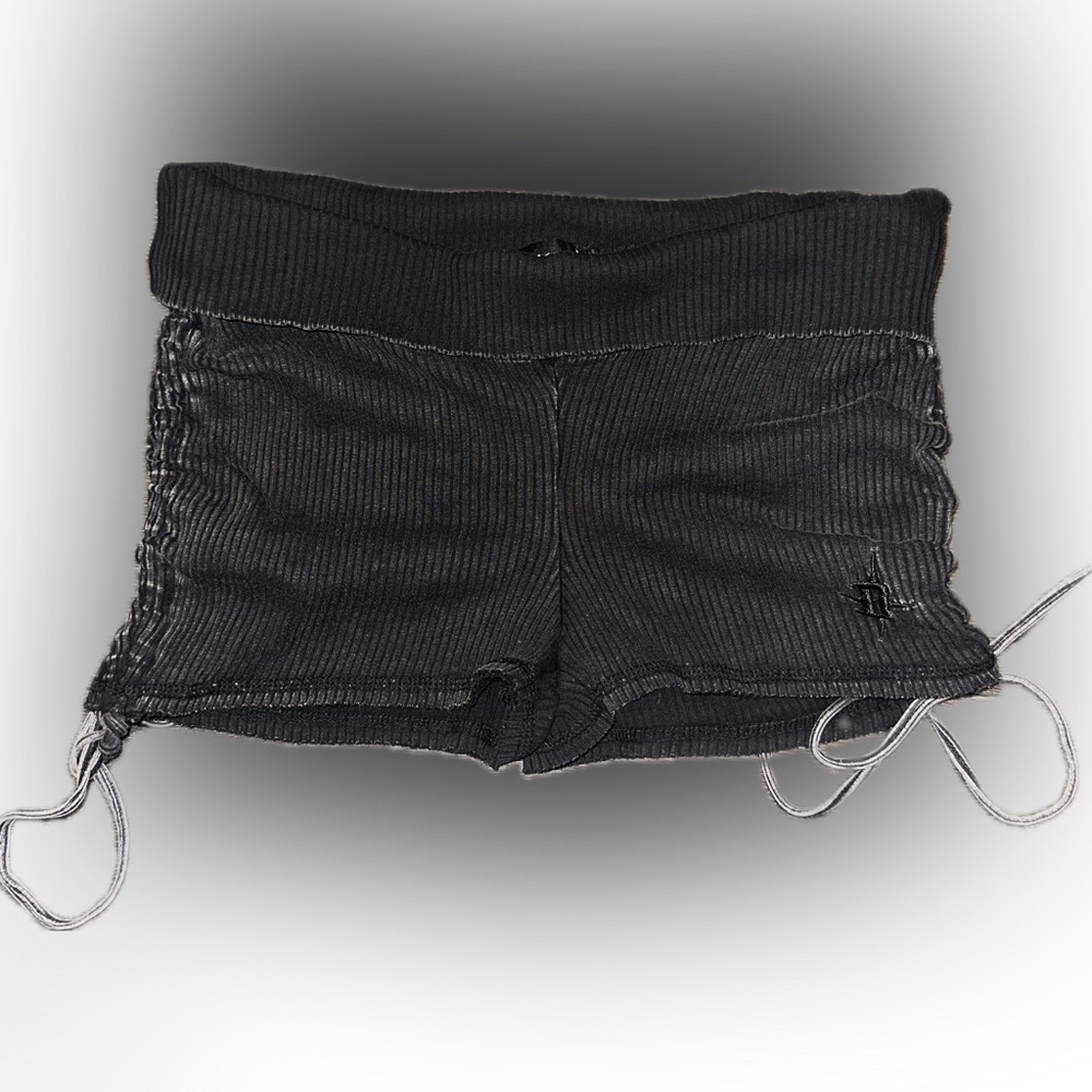 Darker Wavs Chord Lace up Ribbed Shorts